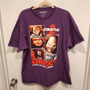 Hybrid Apparel Chucky 2 Child's Play Purple Graphic T-shirt XL Casual Halloween